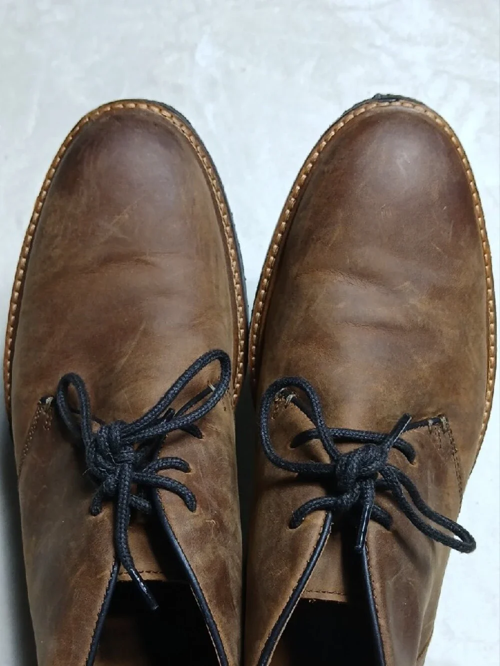 Johnston & Murphy Men's Brown Leather Chukka Boots - Lace-Up Size 8M Mens